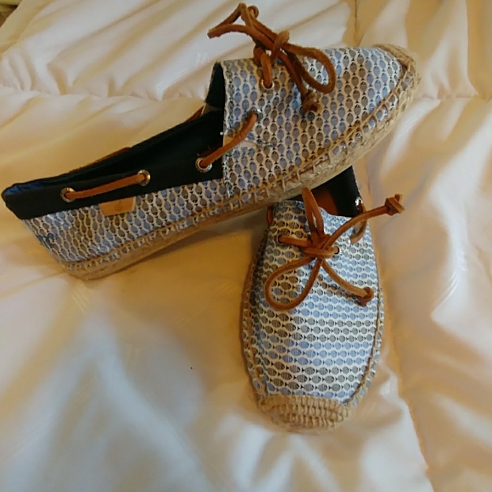 Sperry Top Sider Women's 8 Katama Prints blue fish